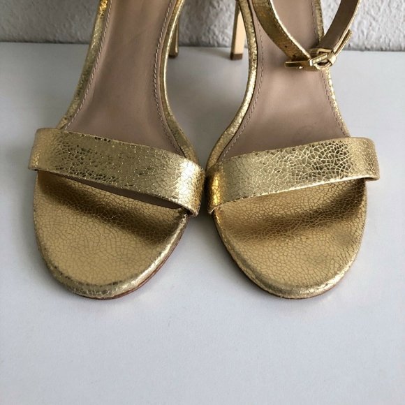 Tory Burch Women's Elana Sandals Size 8.5 M Metallic Gold Strappy Heels 85 mm - Picture 7 of 12